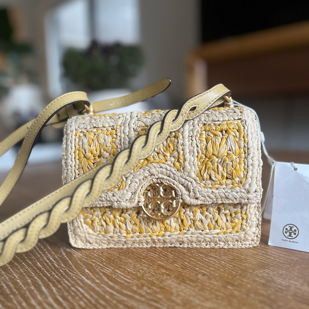 Tory Burch Miller Raffia Mini Bag - NWT - Yellow